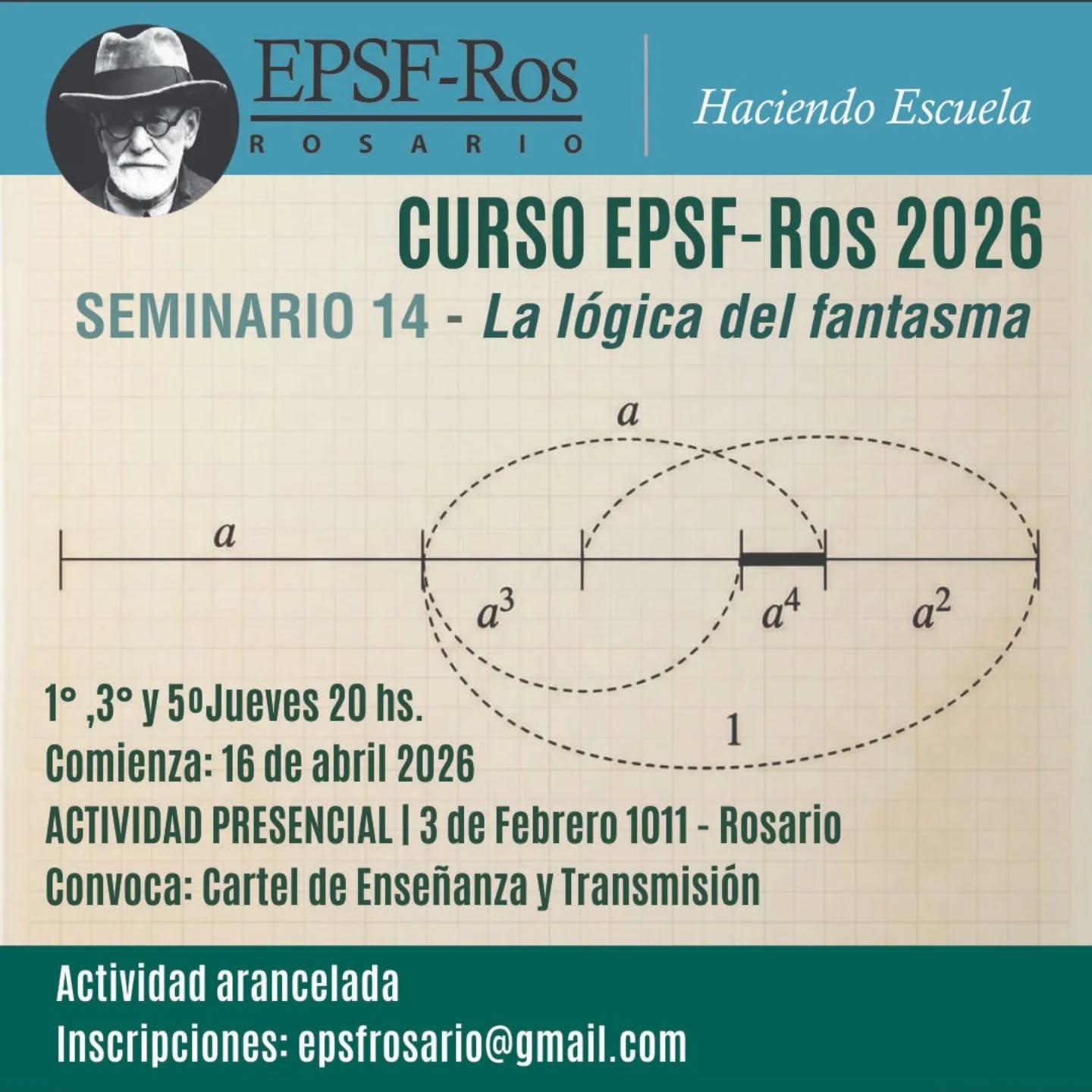 Lee más sobre el artículo CURSO DE LA EPSF-Ros 2026: La lógica del fantasma. Seminario 14 de J. Lacan